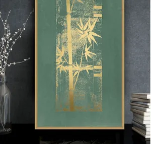 Gold Foil Bamboo I Framed Fine Art Print