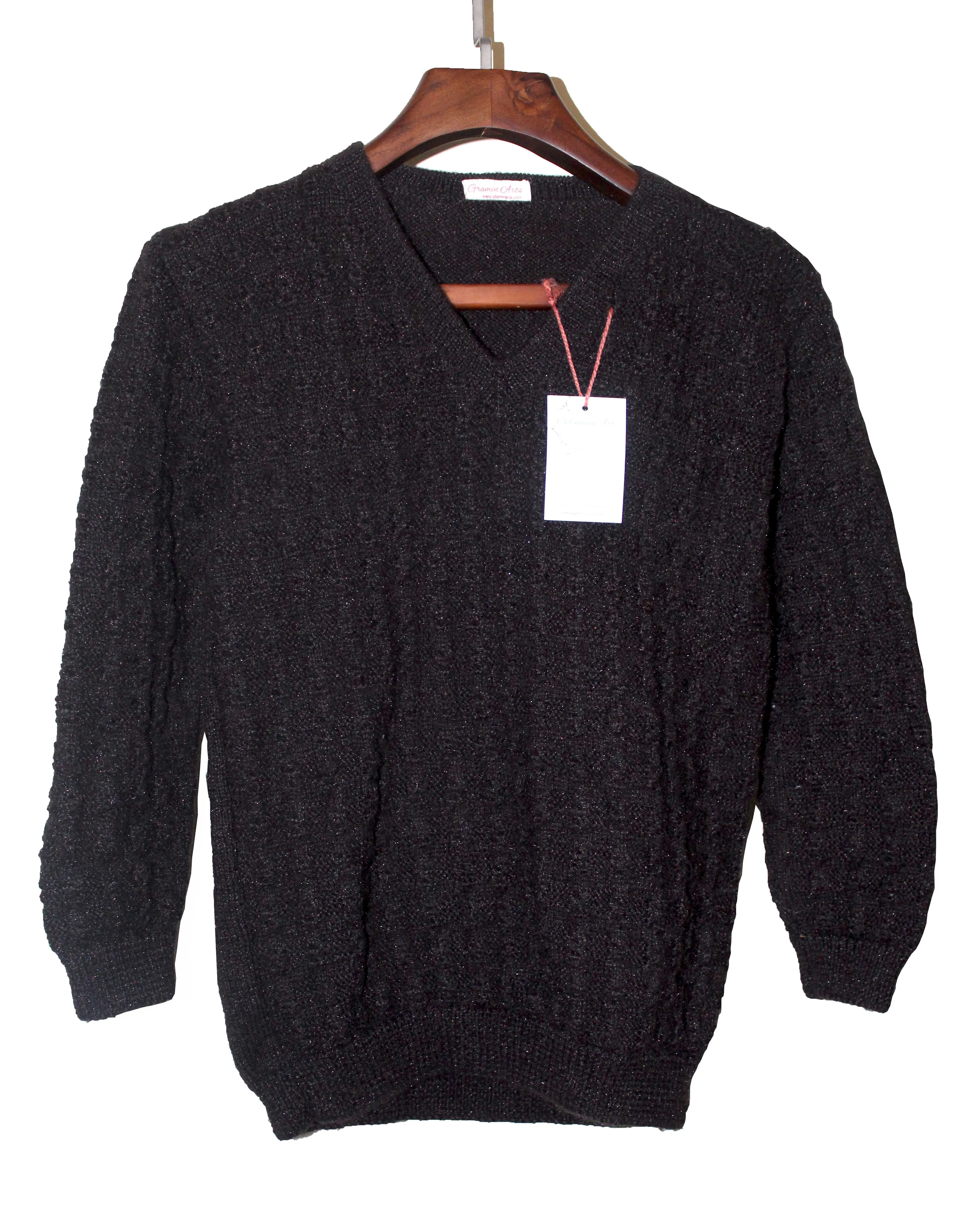 Graminarts Handmade Solid Chocolate Woollen Sweater For Men