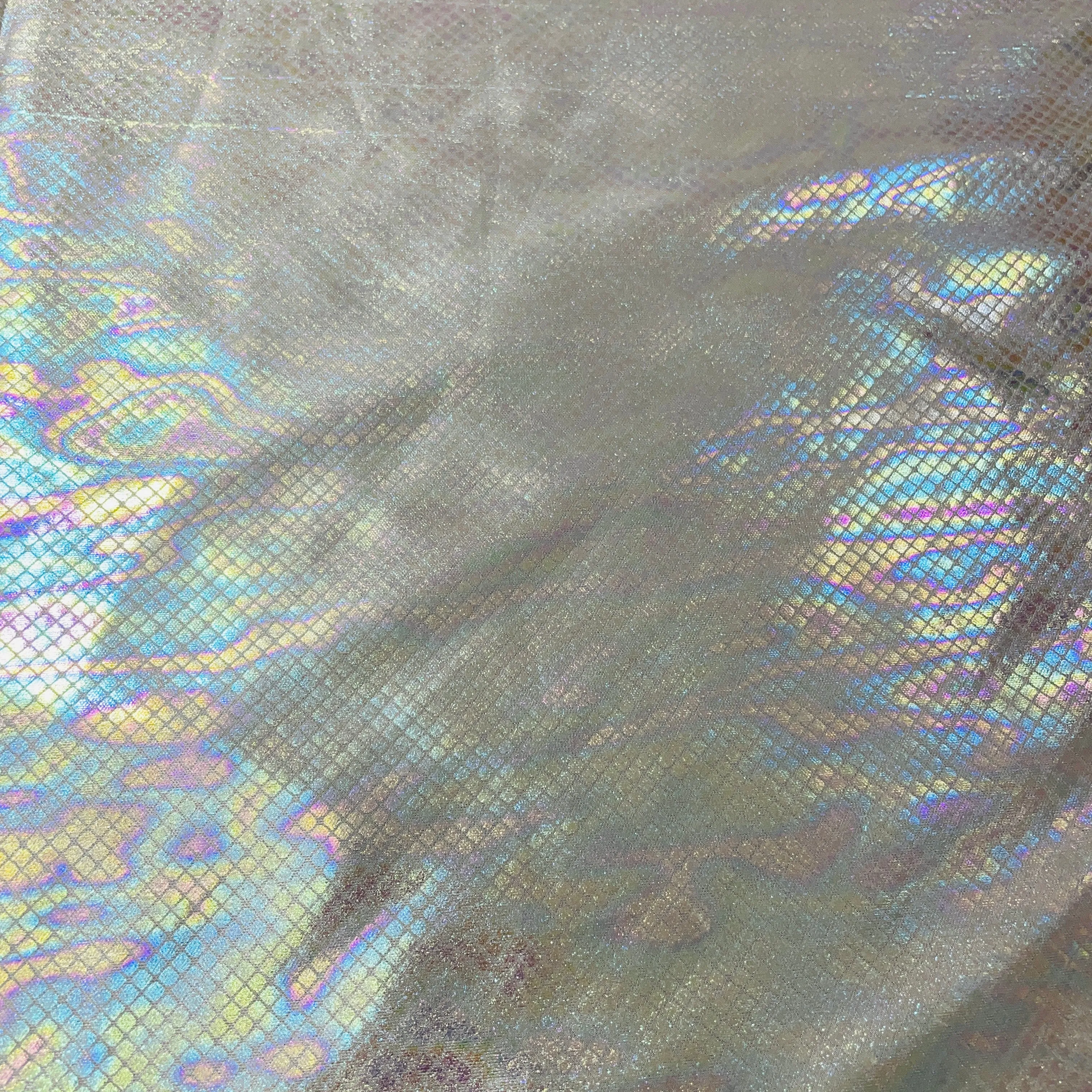 Grey Geometerical D Rainbow With Lurex Knit Lycra Fabric