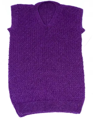 Handmade light Violet color woolen sweater for men with free size