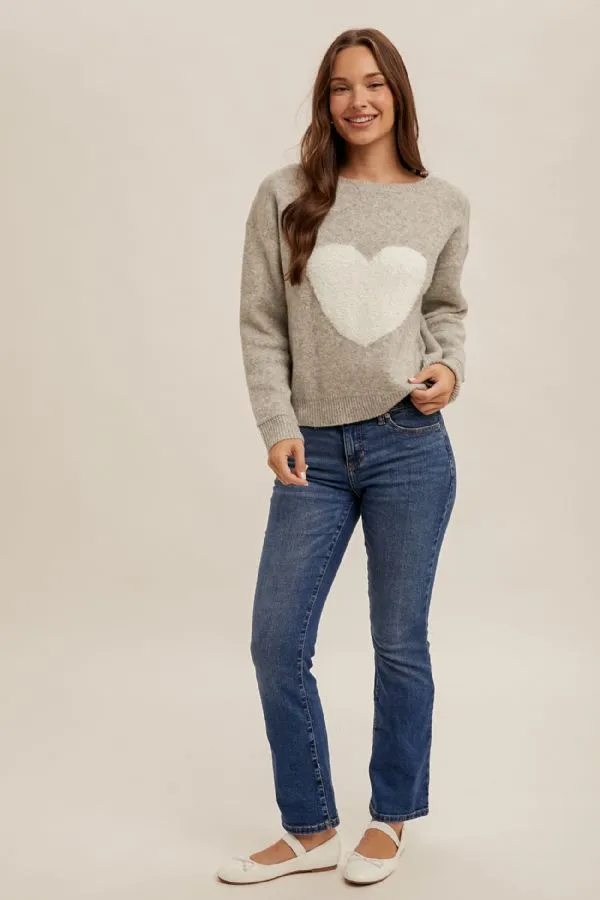 Heart Motif Sweater