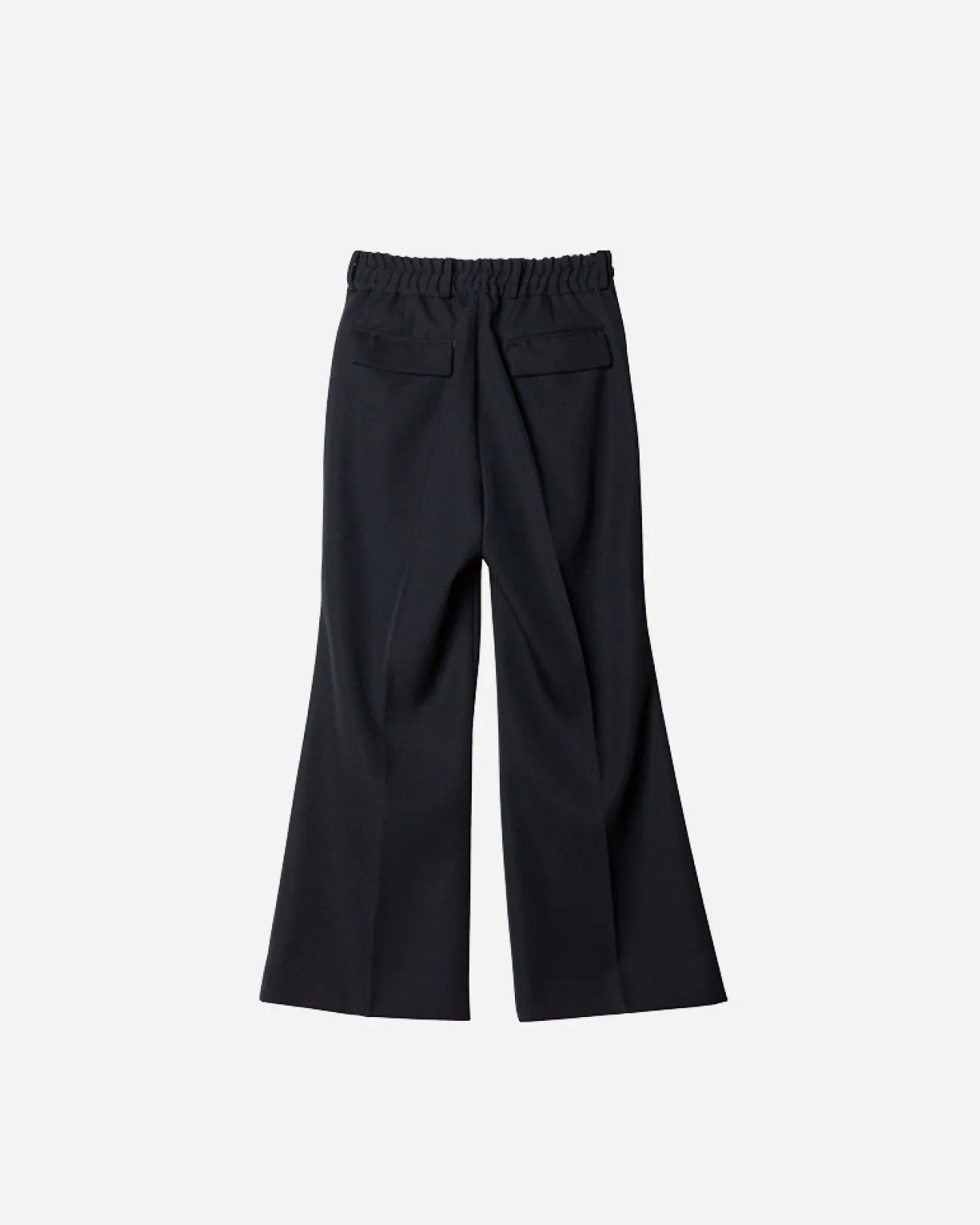 HEAVY WOOL GABARDINE FLARE EASY TROUSERS .10【BLACK】