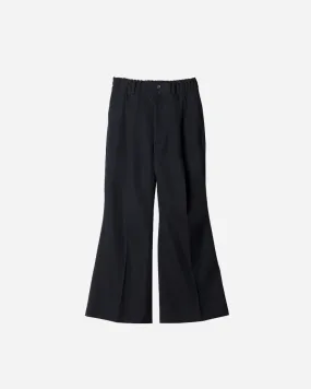 HEAVY WOOL GABARDINE FLARE EASY TROUSERS .10【BLACK】