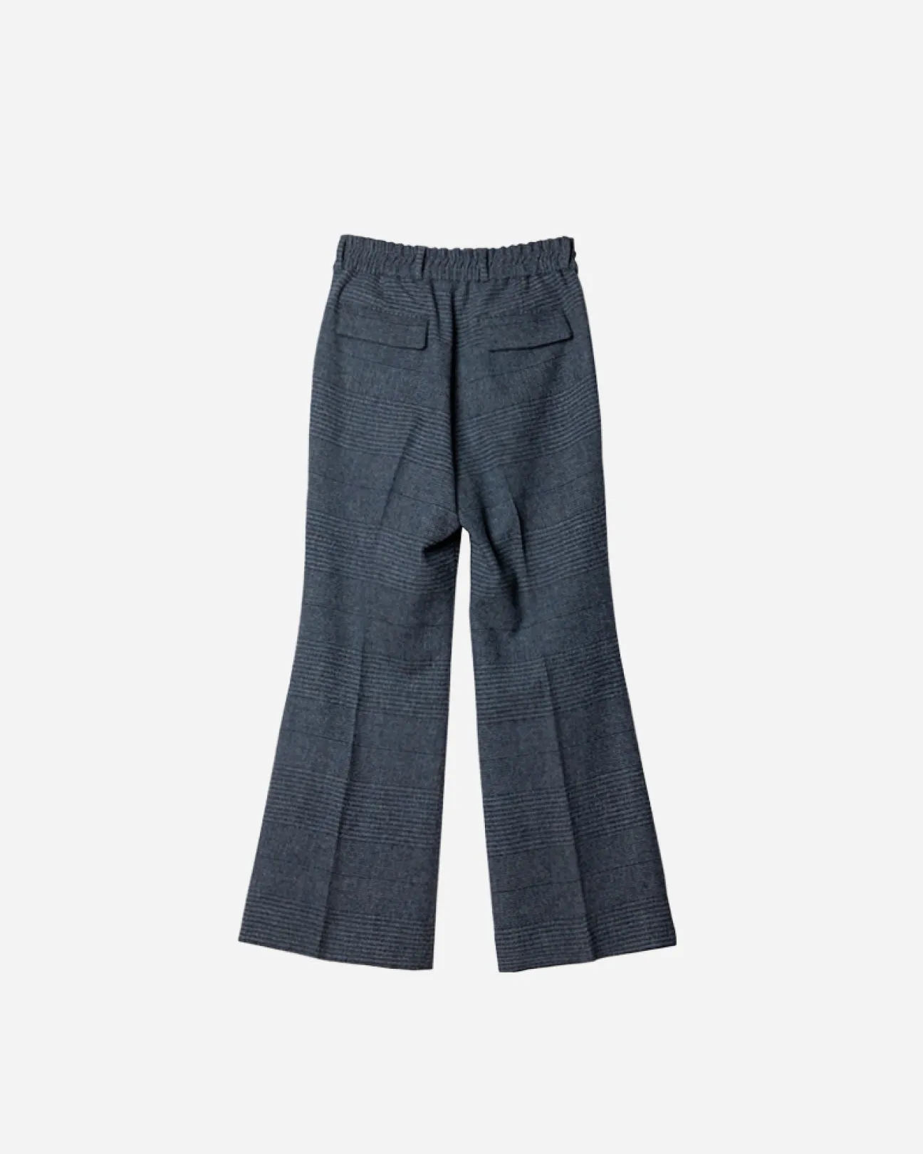 HEAVY WOOL GABARDINE FLARE EASY TROUSERS .10【GLEN CHECK】