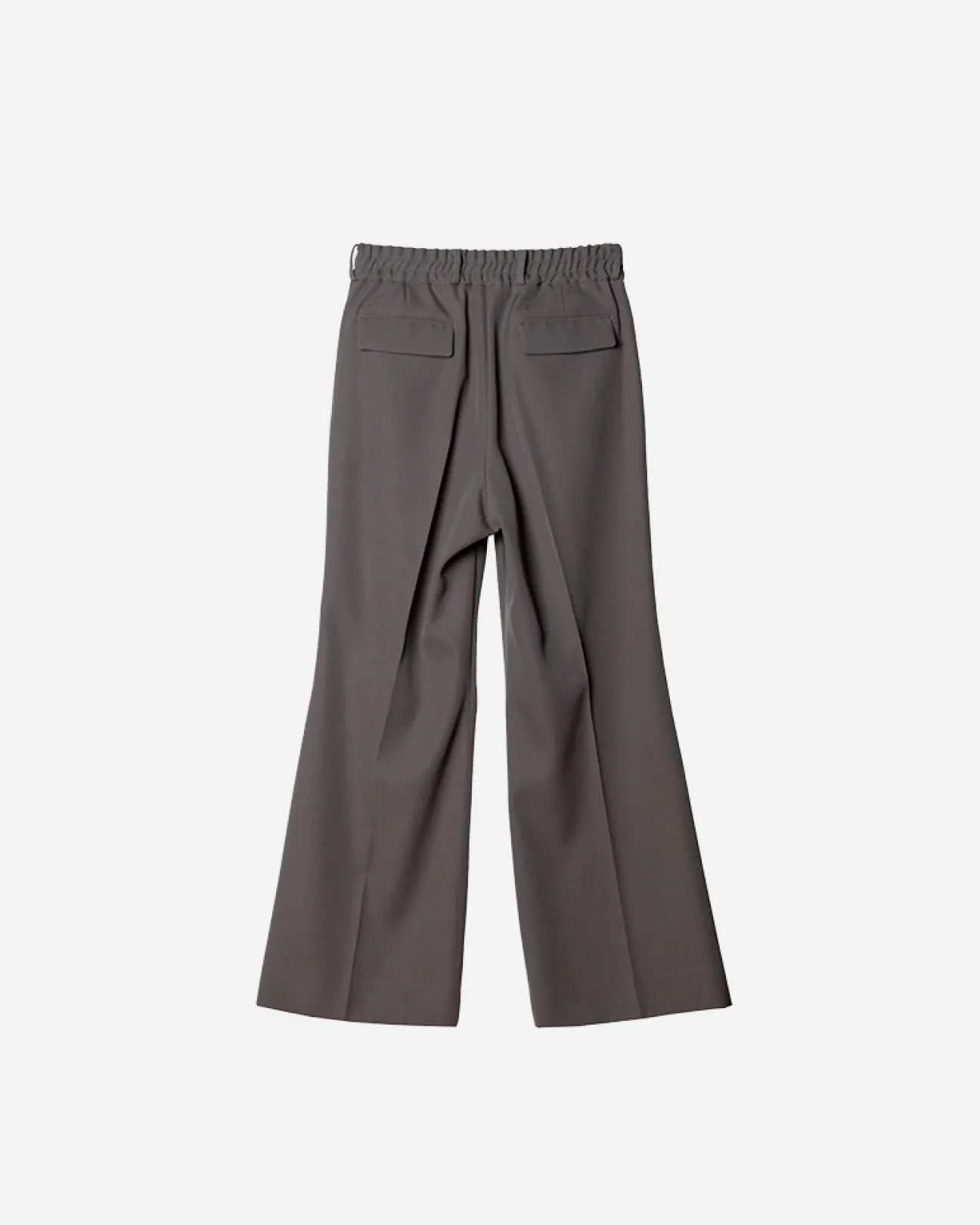 HEAVY WOOL GABARDINE FLARE EASY TROUSERS .10【GUNMETAL】