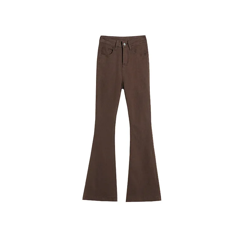 High Street Vintage Coffee Skinny Jeans For Women