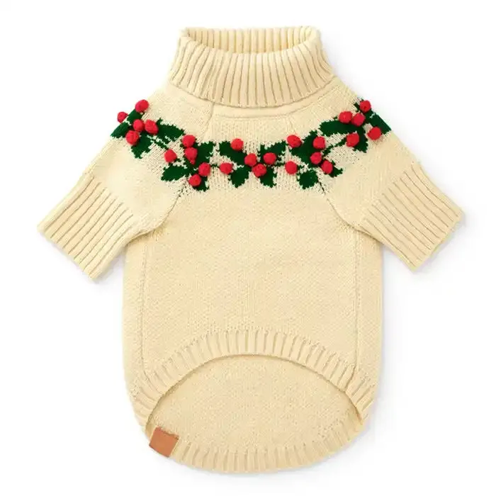 Holly Bobble Dog Sweater