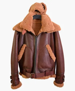 Hot Sale: Men's B3 Bomber Leather Jacket with Superior Fur Lining