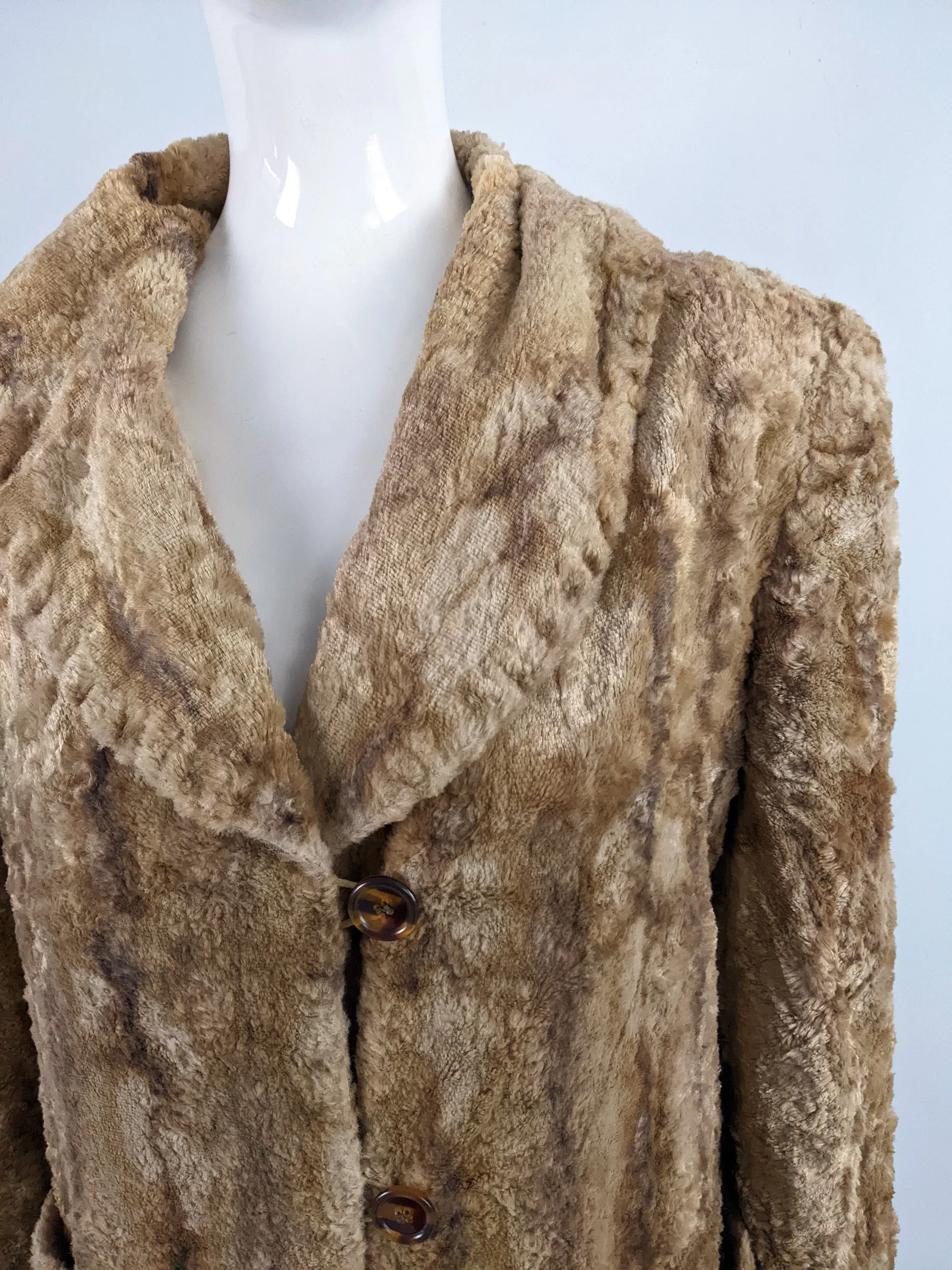 Iceberg Vintage Blonde Faux Fur Old Hollywood Style Coat, 1990s