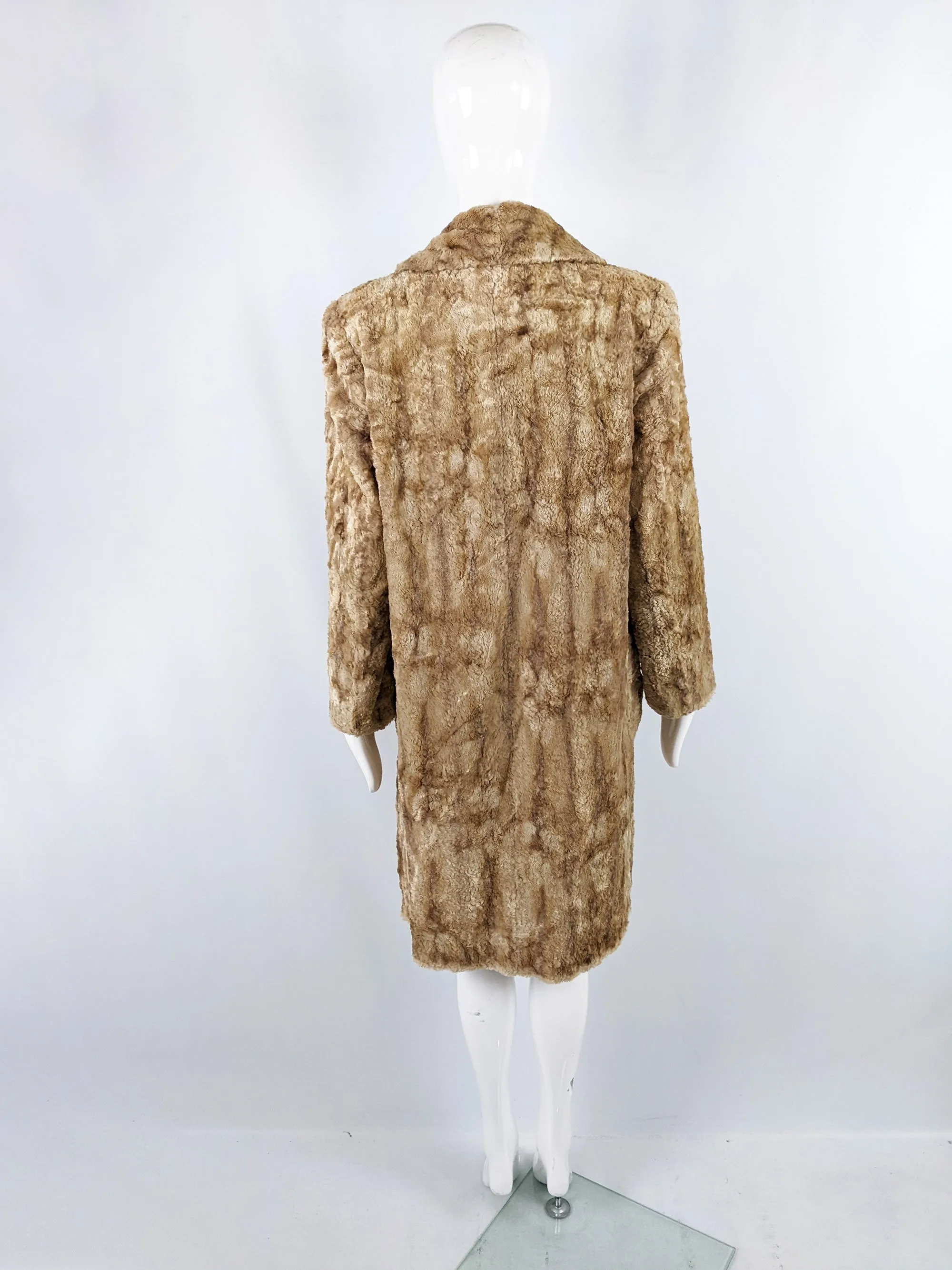 Iceberg Vintage Blonde Faux Fur Old Hollywood Style Coat, 1990s