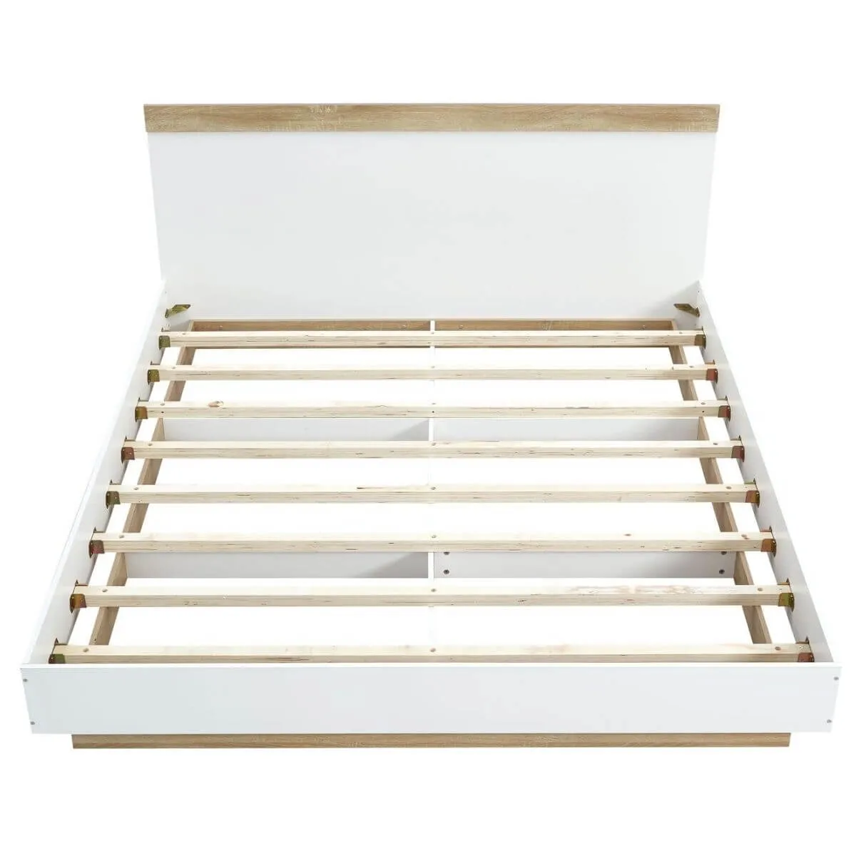 Industrial Contemporary White Oak Bed Frame