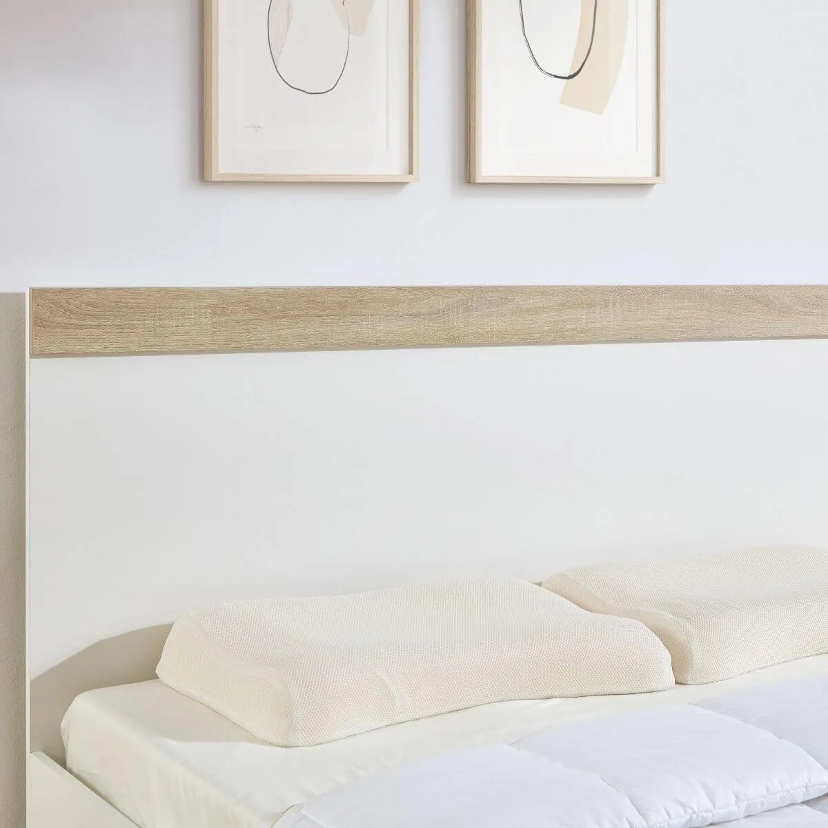 Industrial Contemporary White Oak Bed Frame