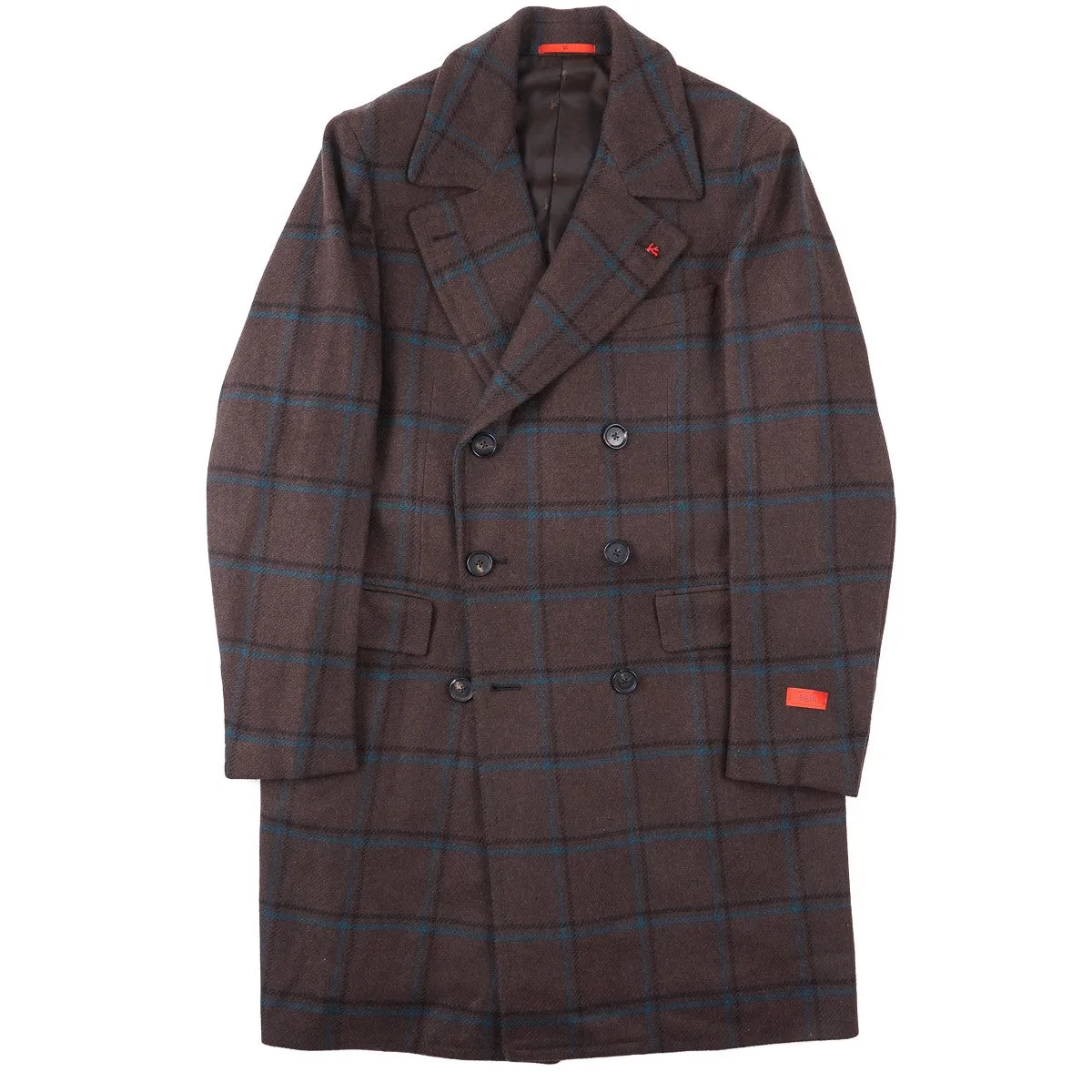 Isaia 'Marshall' Aqua Cashmere Overcoat