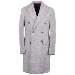 Isaia Soft Herringbone Wool Overcoat