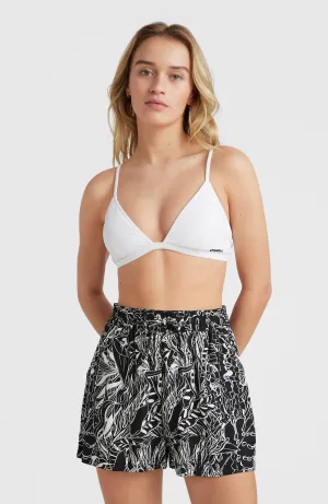 Java Wave High-Waist Shorts | White . Black Comic Seaweed