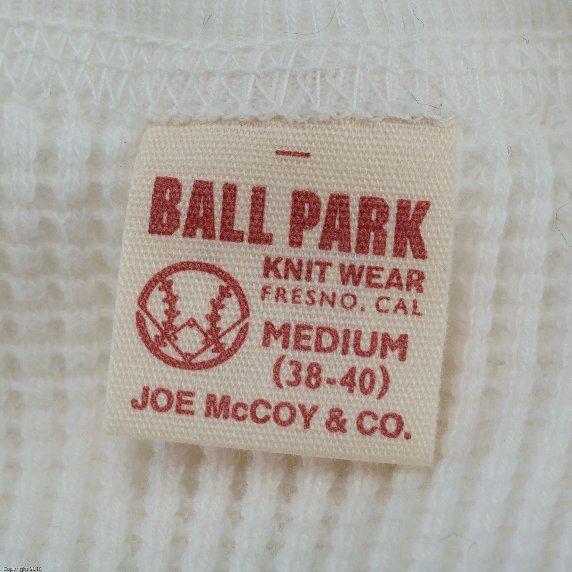 Joe McCoy Ball Park Long Sleeve Thermal Shirt - White