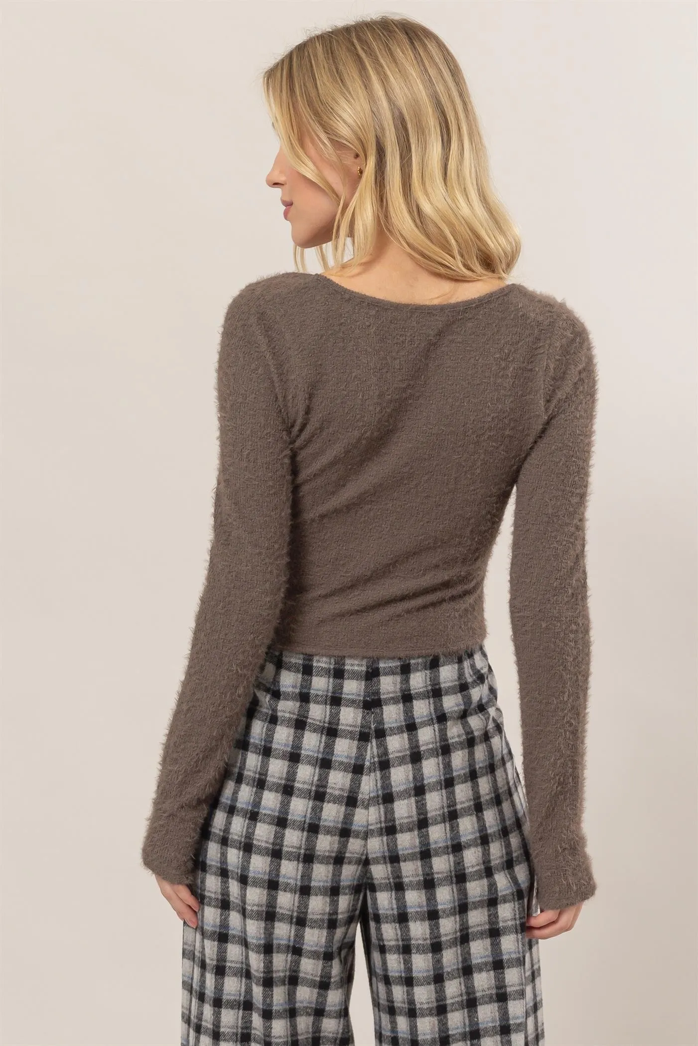 Jr Crop Top - Sweater - Brown