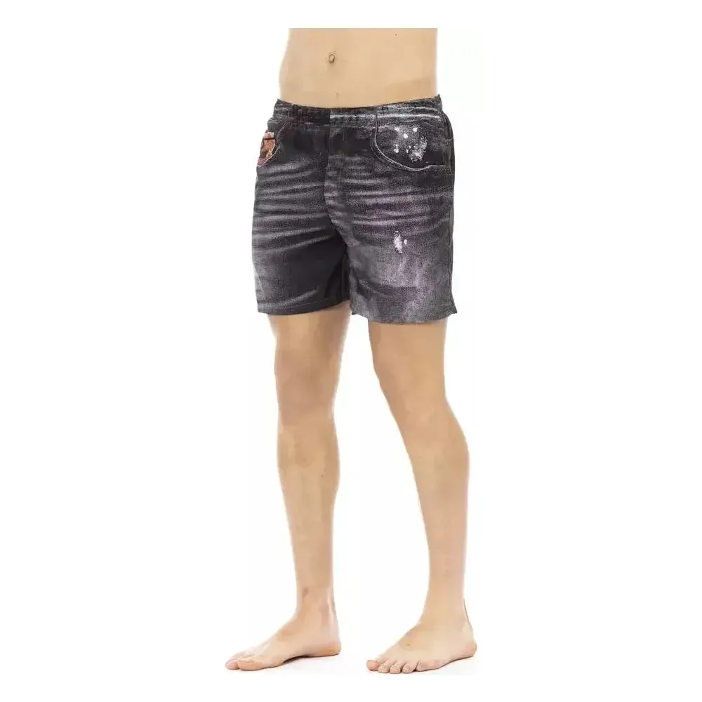 Just Cavalli Black Polyester Men's Swim Short