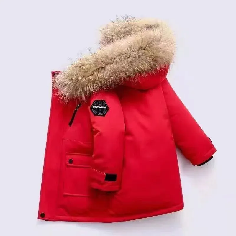 Kids Jackets Padded Cotton Clothes Coats Winter Autumn Boys Girls Thick Plus Velvet Warm Parka Hooded Outerwear Snowsuit 5-12Y