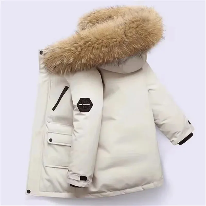 Kids Jackets Padded Cotton Clothes Coats Winter Autumn Boys Girls Thick Plus Velvet Warm Parka Hooded Outerwear Snowsuit 5-12Y