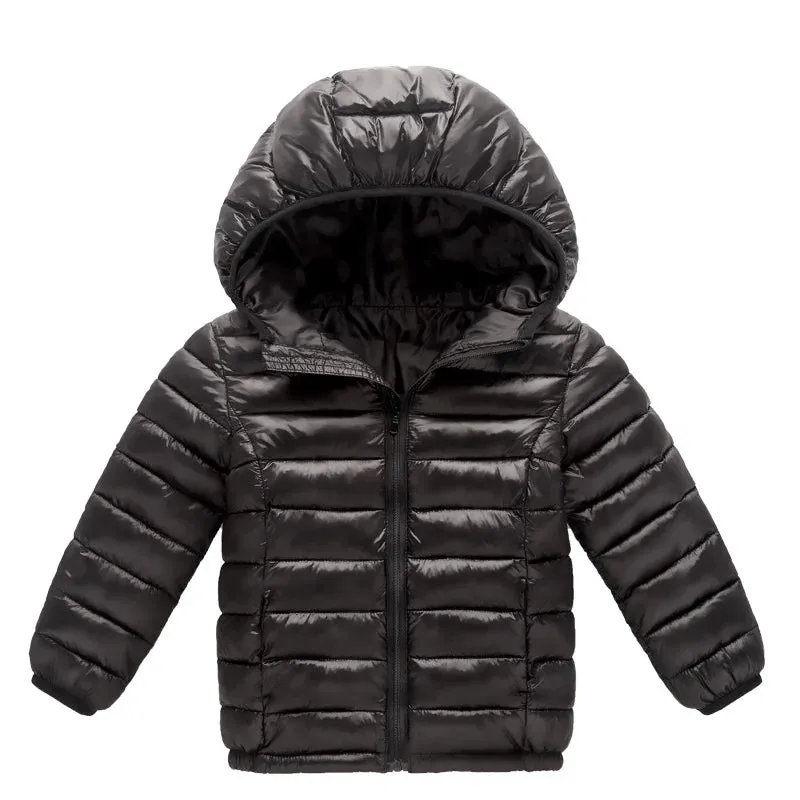 Kids Jackets Padded Cotton Clothes Coats Winter Autumn Boys Girls Thick Plus Velvet Warm Parka Hooded Outerwear Snowsuit 5-12Y