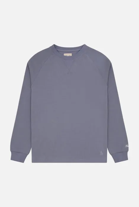 KUWALLA TEE WASHED WAFFLE CREW - BLUE