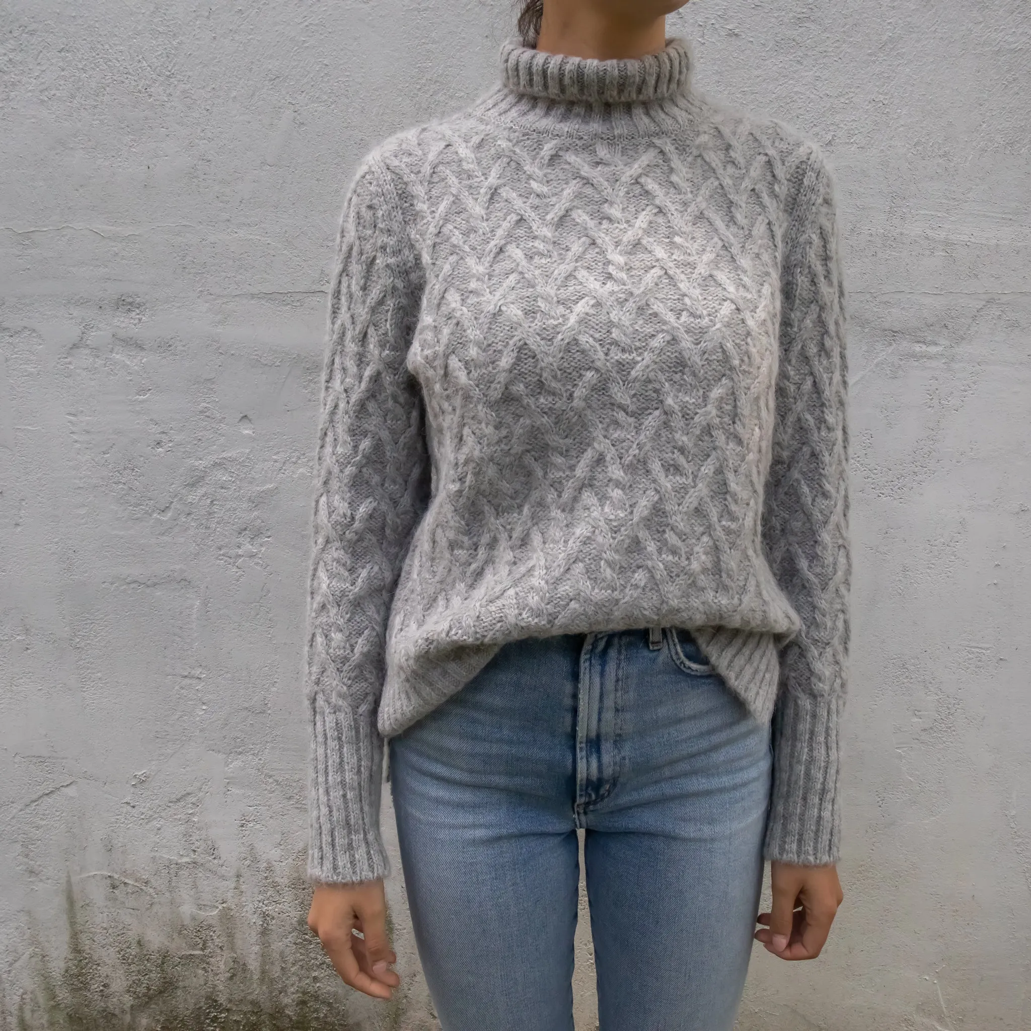 Lattice Cable Alpaca Sweater