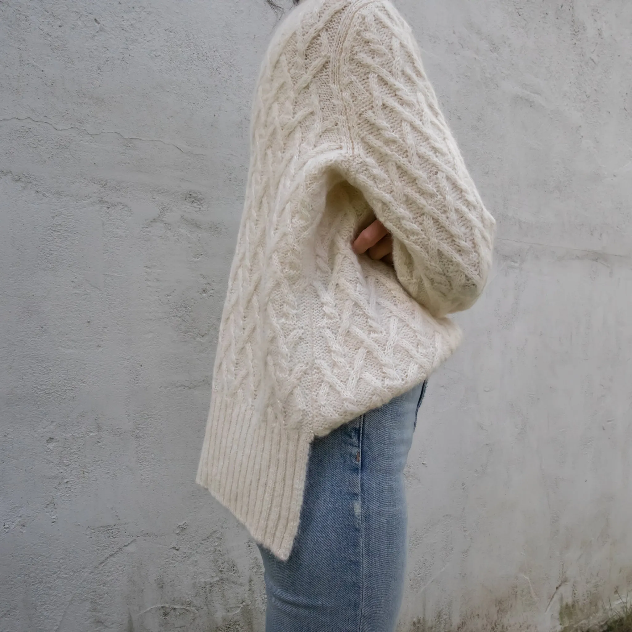 Lattice Cable Alpaca Sweater