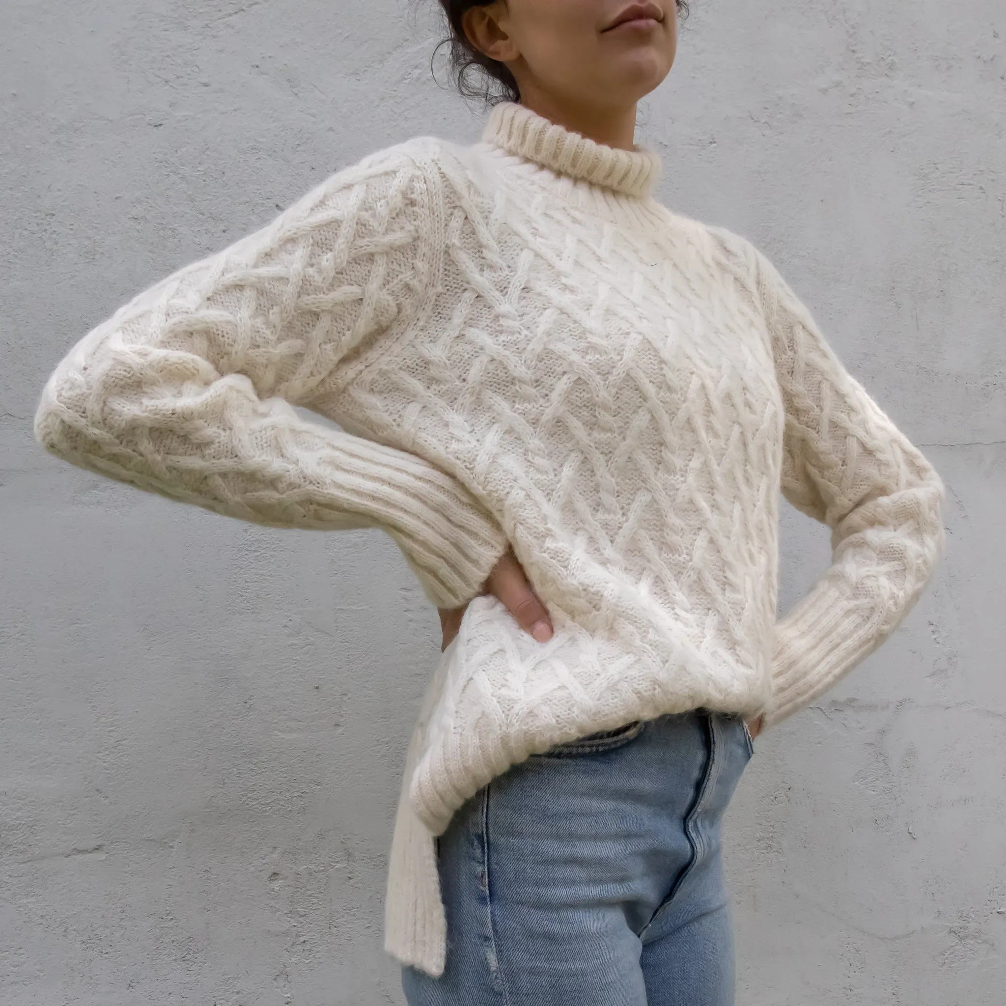 Lattice Cable Alpaca Sweater