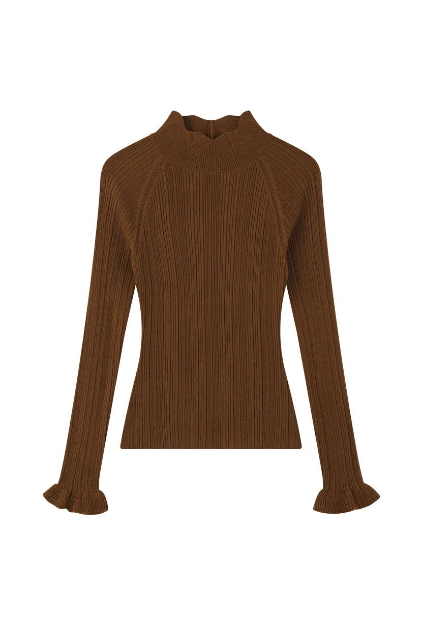 Layla Wool Sweater - Chocolate