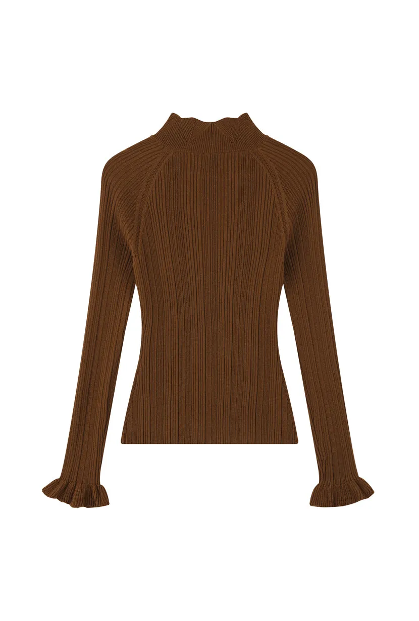 Layla Wool Sweater - Chocolate