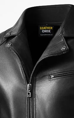 LeatherOxide Men Black Leather Jacket