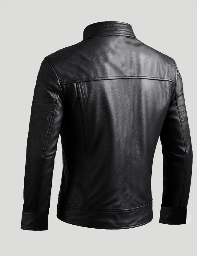 LeatherOxide Men Black Leather Jacket