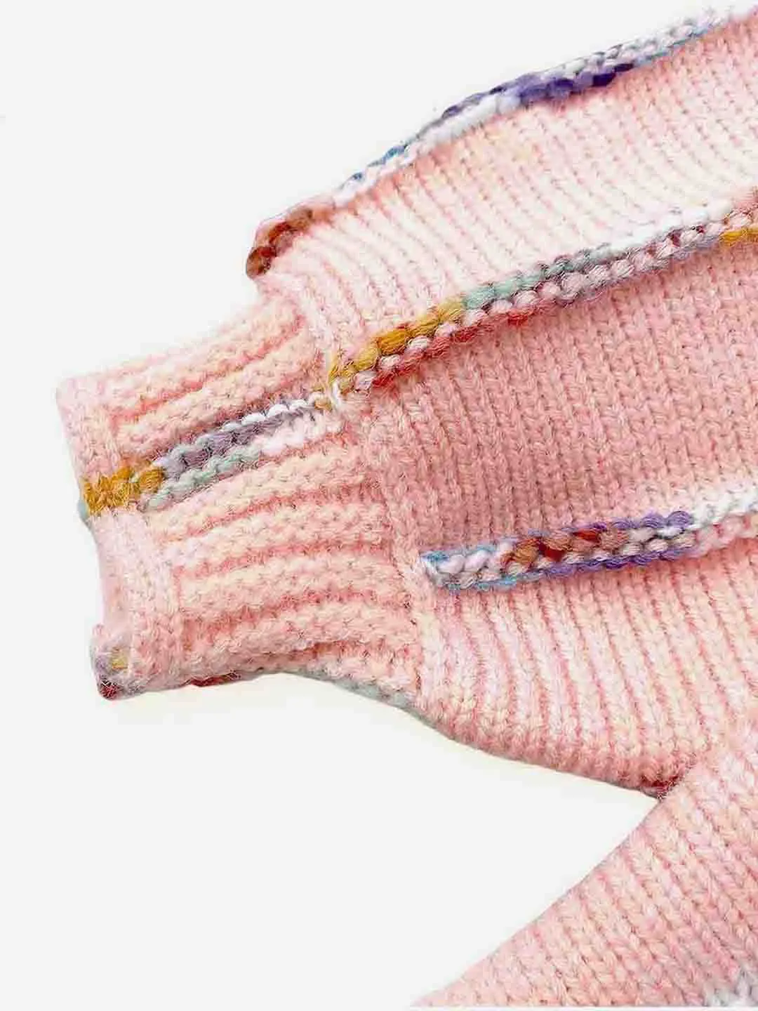 Little Surprise Box Oversized Peach Tulips Knitted Warmer Sweater with matching Hairclip