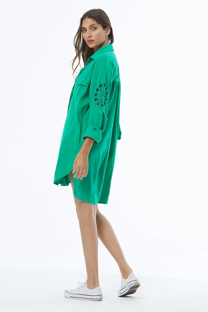 Low Tide Shirt Dress // Island Green Pigment ~ NO RETURNS