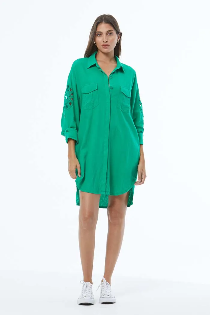 Low Tide Shirt Dress // Island Green Pigment ~ NO RETURNS