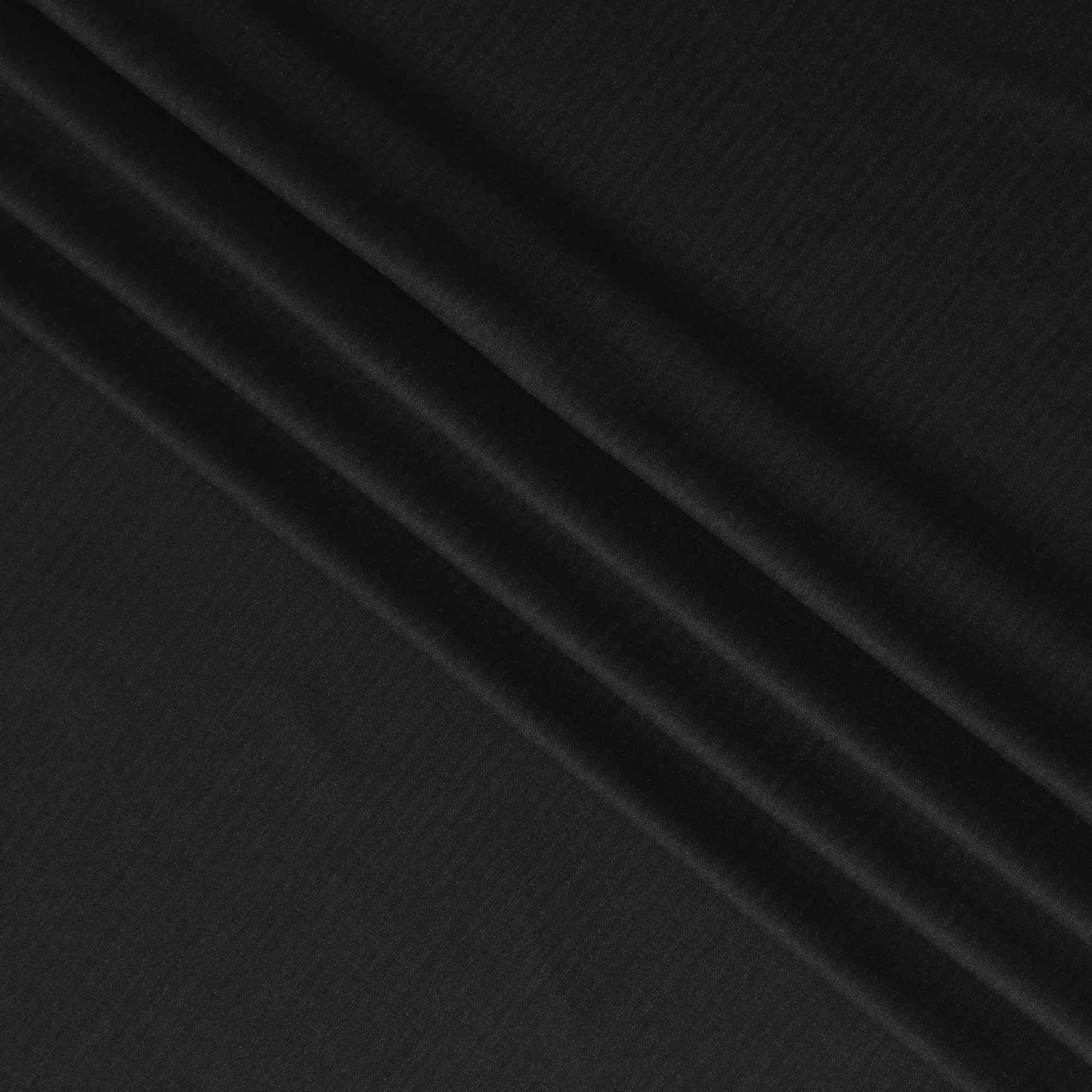 Luxury Jet Black Super 150's Wool Fabric - Masterful British Weave, 150cm Wide - D18260