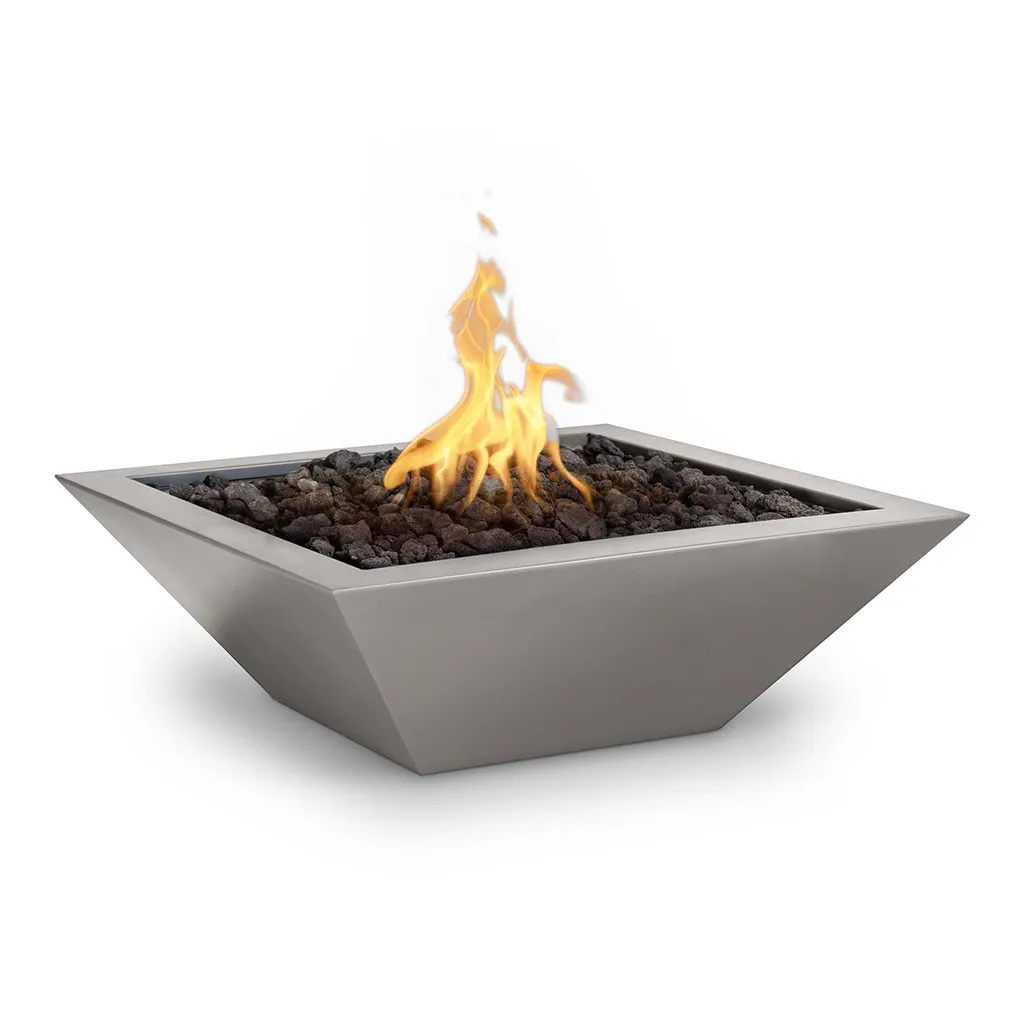 Maya 24" Square Fire Bowl, Powder Coated Metal - Fire Feature