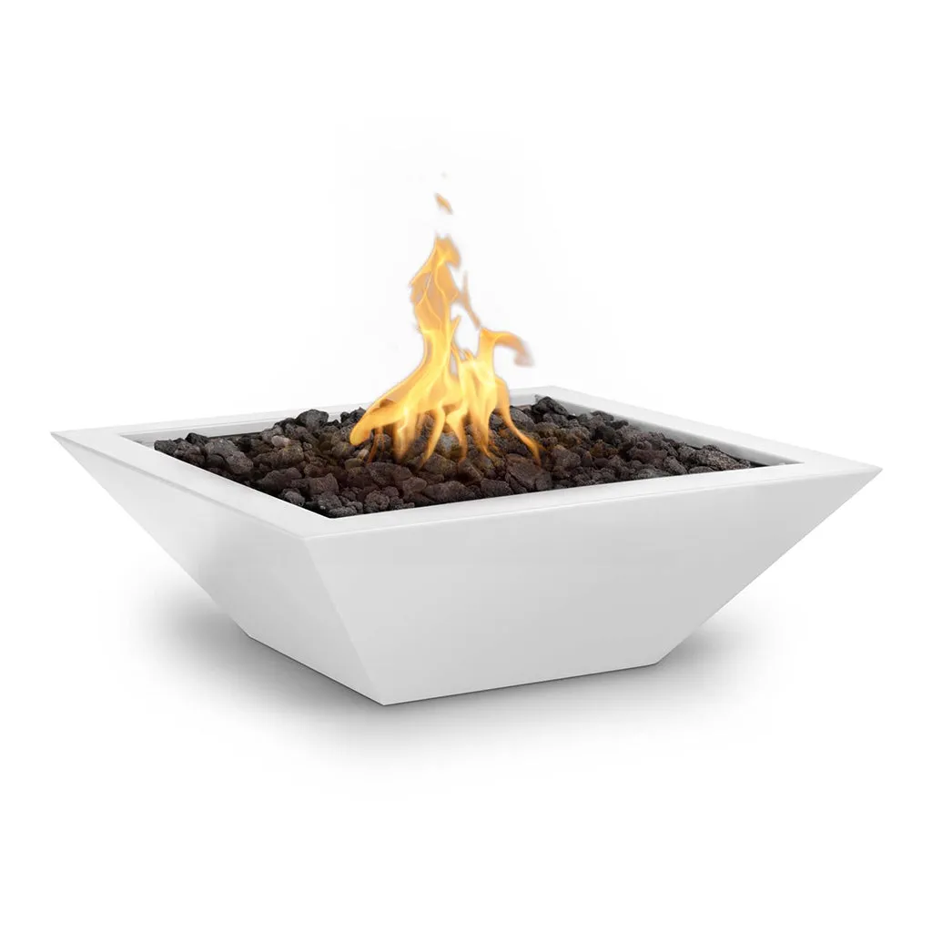 Maya 24" Square Fire Bowl, Powder Coated Metal - Fire Feature