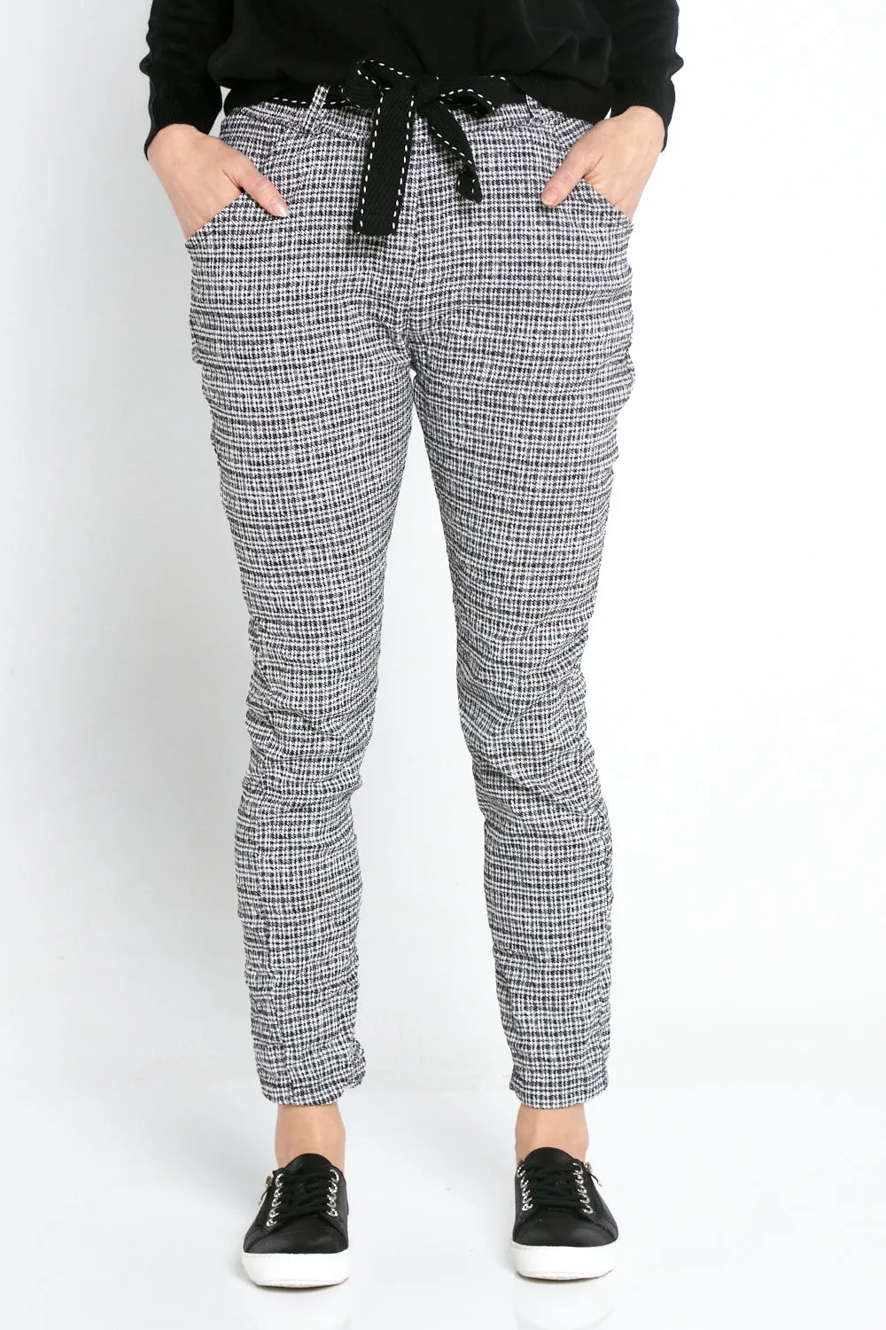 Megan Pants - Black/White Check