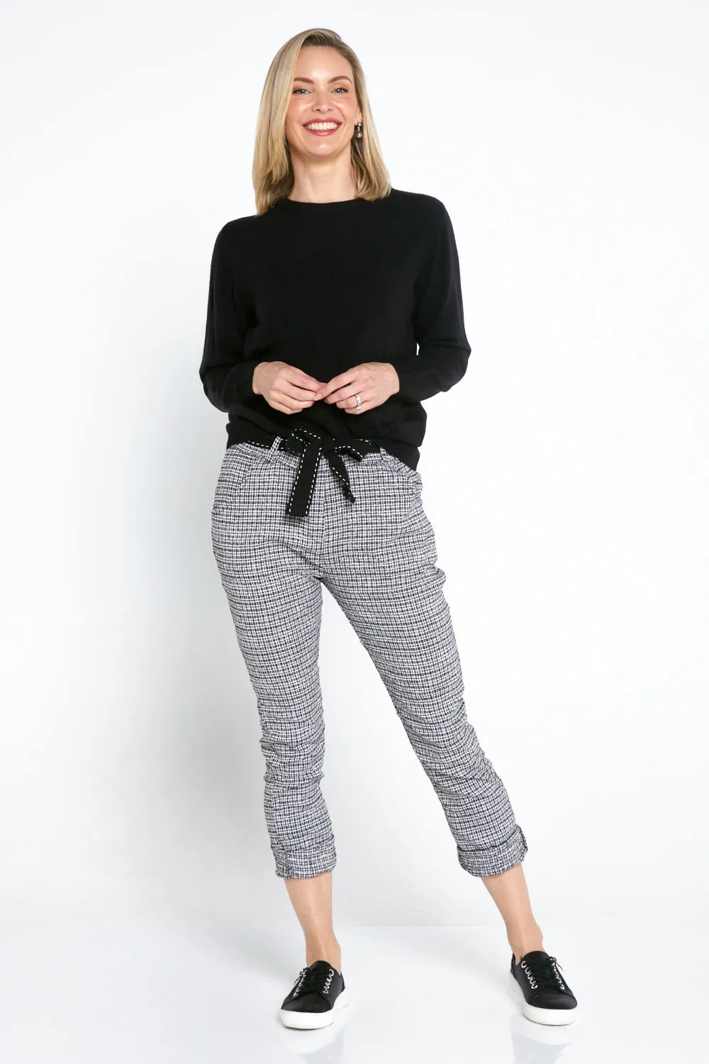 Megan Pants - Black/White Check