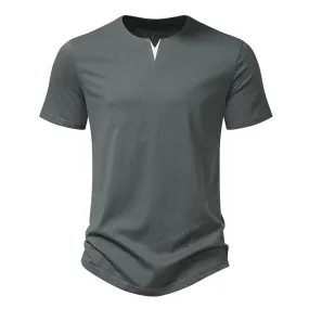 Men Crewneck V-Neck Short Sleeves T-Shirt