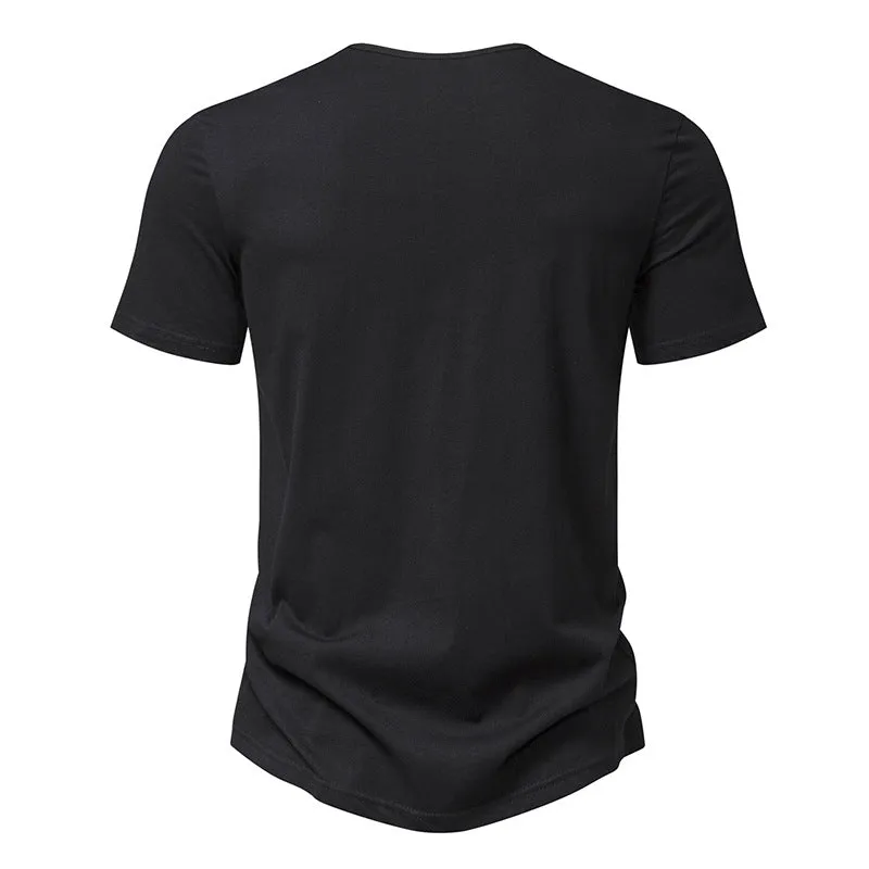 Men Crewneck V-Neck Short Sleeves T-Shirt