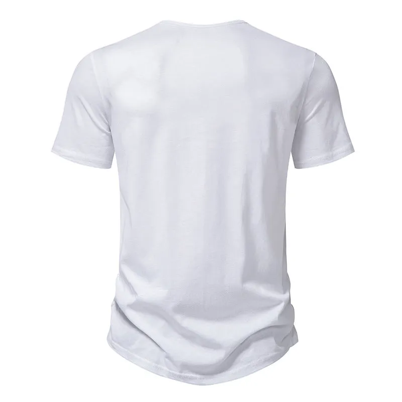 Men Crewneck V-Neck Short Sleeves T-Shirt