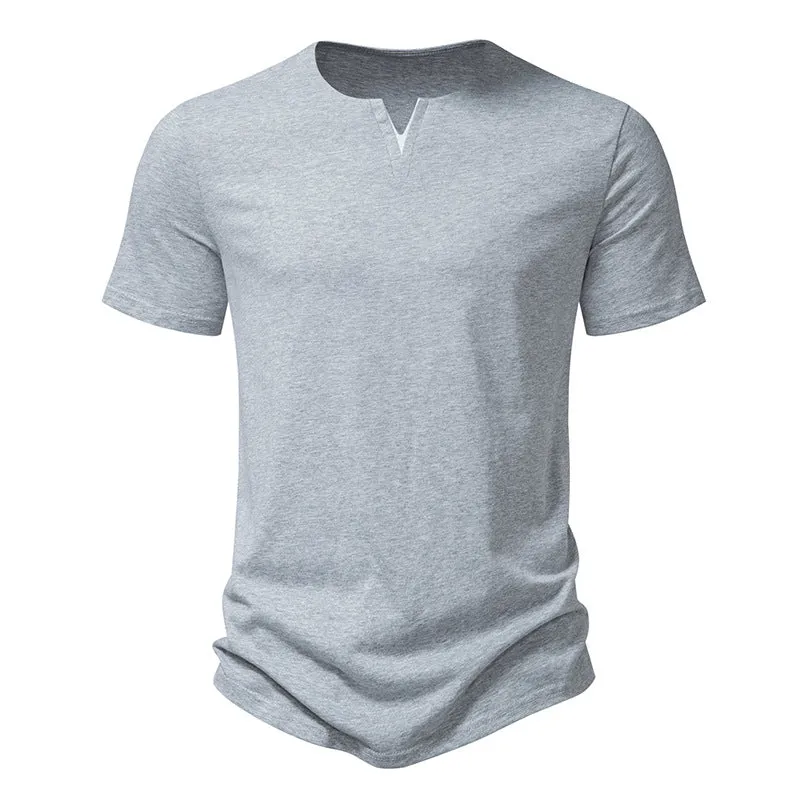 Men Crewneck V-Neck Short Sleeves T-Shirt