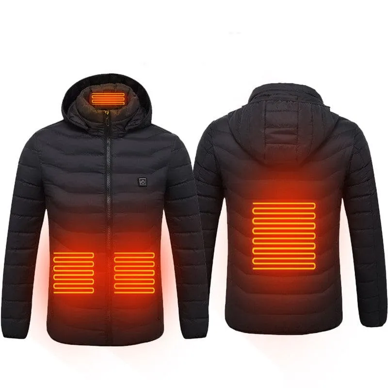 Men Fast Self-Heating USB Charger Hooded Winter Coat