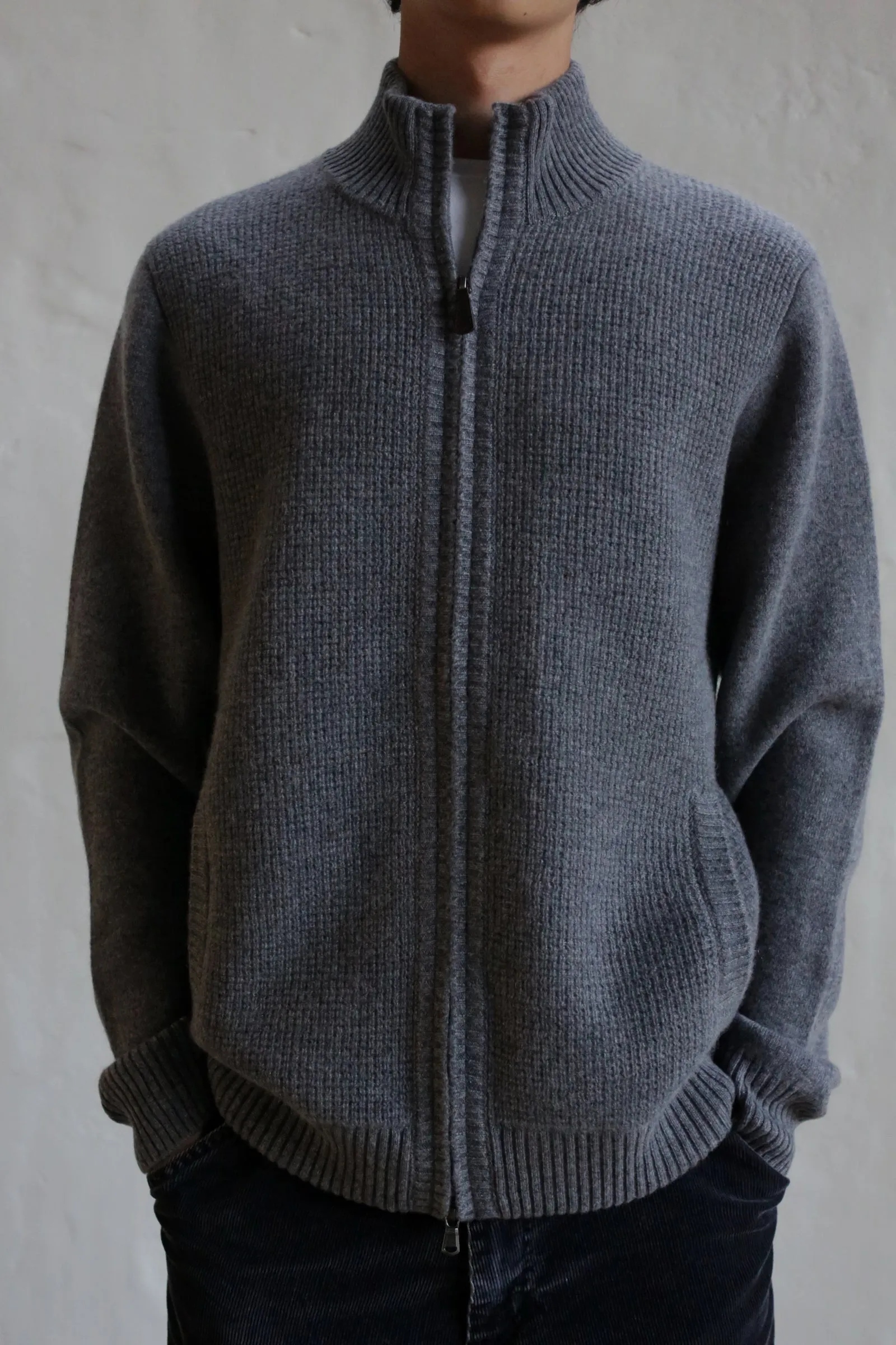 Men's Cashmere Heavyweight Cardi | Grey