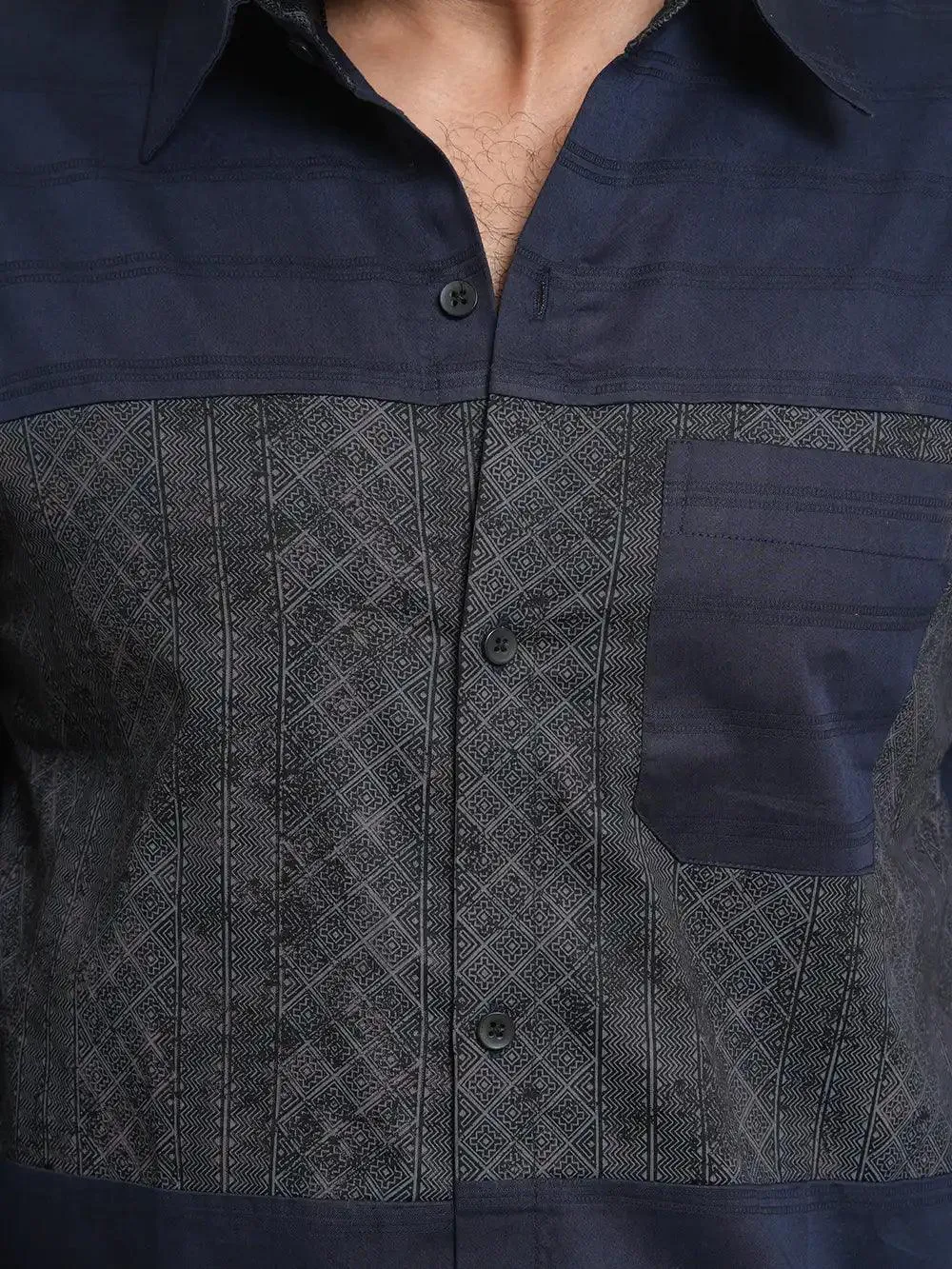 Men's Full Sleeve Casual Shirt in Dark Blue