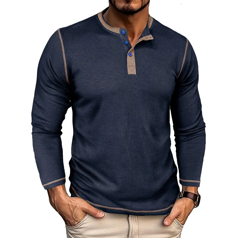 Men's Long Sleeve Henley Thermal Shirts