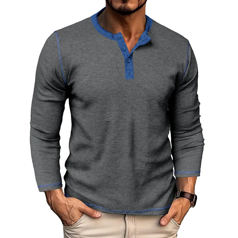 Men's Long Sleeve Henley Thermal Shirts